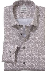 OLYMP Level Five Body Fit Hemd caramel, Bedruckt