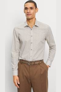 OLYMP Level Five Body Fit Hemd caramel, Bedruckt