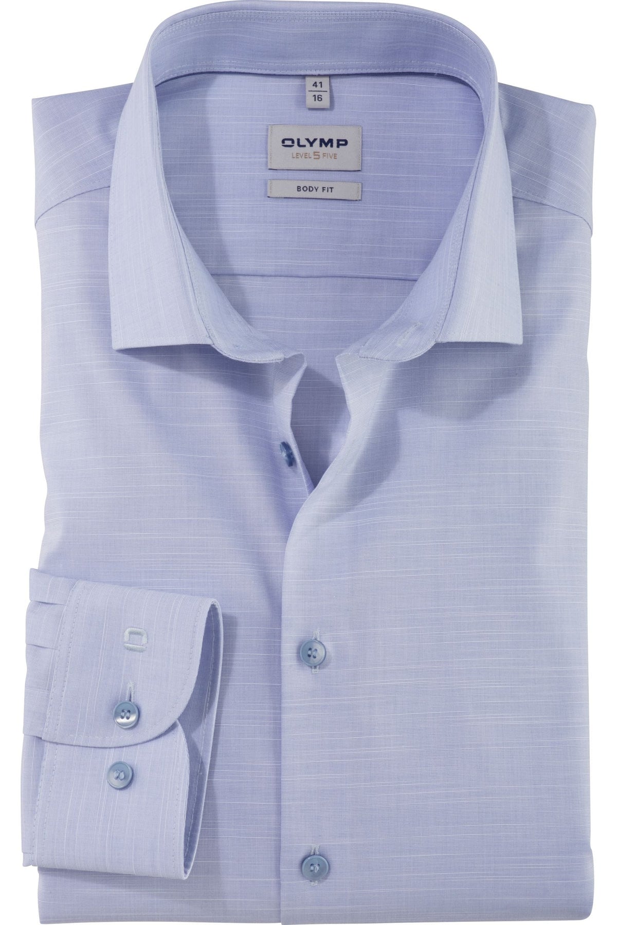 OLYMP Level Five Body Fit Hemd rauchblau, Faux-uni