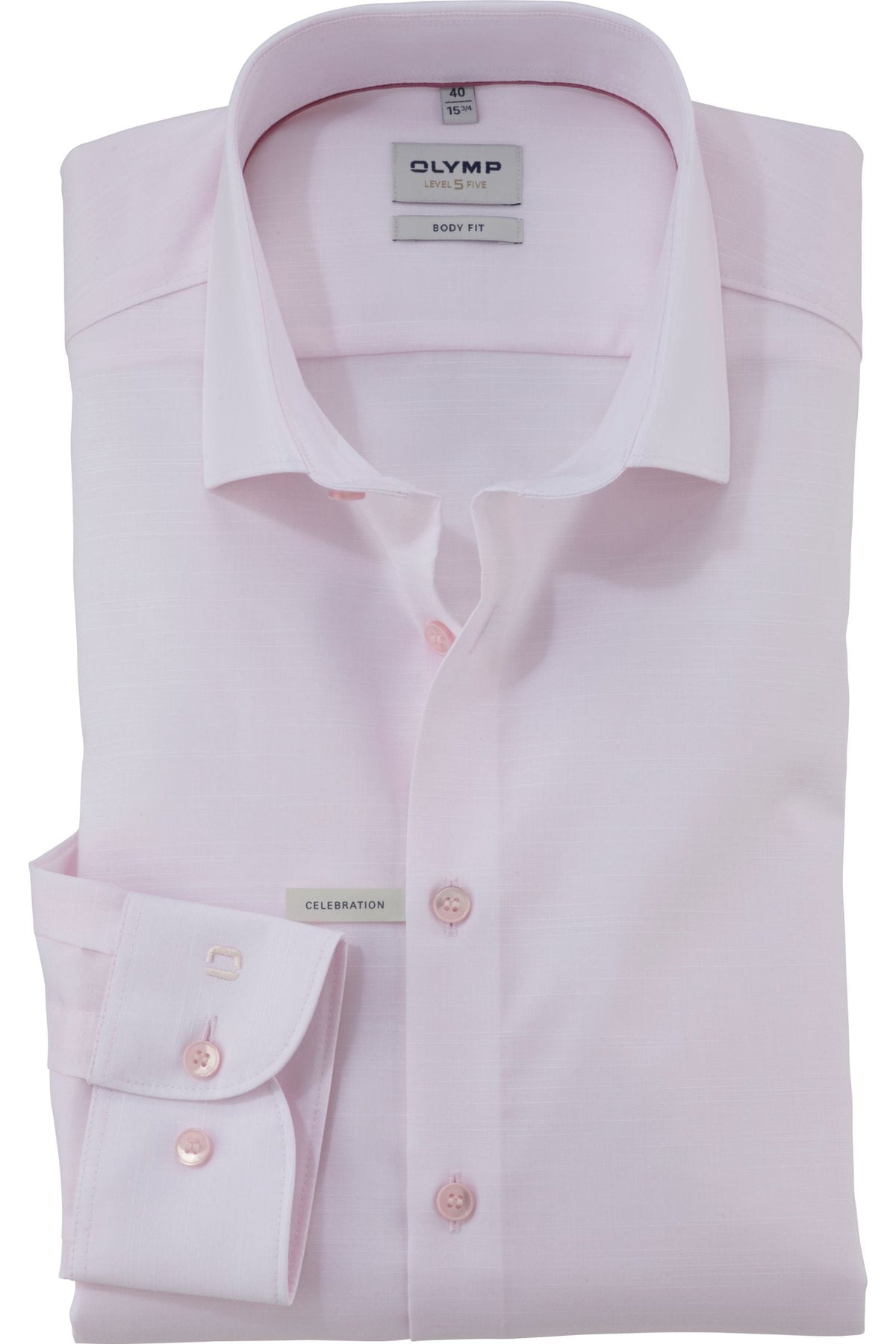 OLYMP Level Five Body Fit Hemd rose, Faux-uni