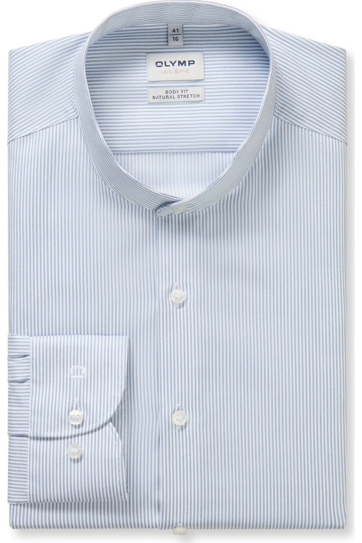 OLYMP Level Five Body Fit Hemd blau, Gestreift