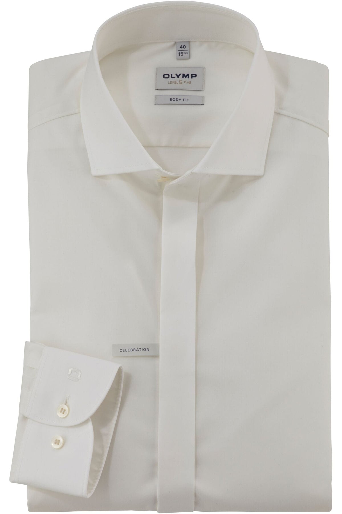 OLYMP Level Five Body Fit Galahemd hellbeige, Einfarbig