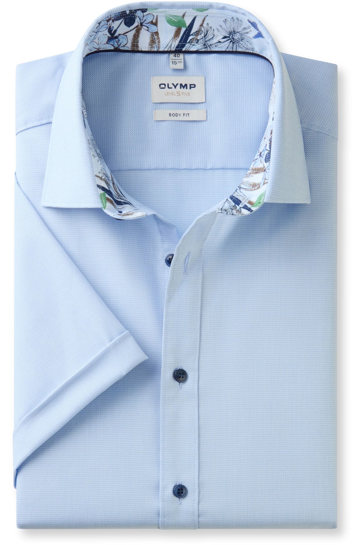 OLYMP Level Five Body Fit Hemd bleu, Faux-uni