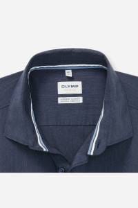 OLYMP Level Five Garment Washed Body Fit Hemd nachtblau, Einfarbig