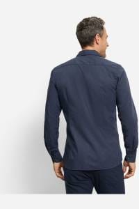 OLYMP Level Five Garment Washed Body Fit Hemd nachtblau, Einfarbig