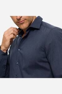 OLYMP Level Five Garment Washed Body Fit Hemd nachtblau, Einfarbig