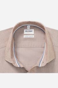 OLYMP Level Five Garment Washed Body Fit Hemd braun, Einfarbig