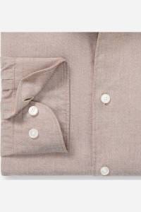 OLYMP Level Five Garment Washed Body Fit Hemd braun, Einfarbig