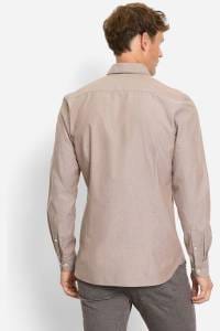 OLYMP Level Five Garment Washed Body Fit Hemd braun, Einfarbig
