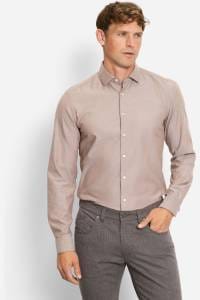 OLYMP Level Five Garment Washed Body Fit Hemd braun, Einfarbig