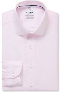OLYMP Level Five Garment Washed Body Fit Leinenhemd rose, Faux-uni