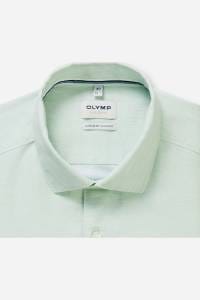 OLYMP Level Five Garment Washed Body Fit Leinenhemd hellgrün, Faux-uni