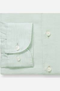 OLYMP Level Five Garment Washed Body Fit Leinenhemd hellgrün, Faux-uni