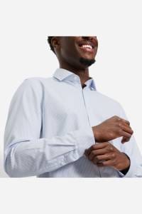 OLYMP Level Five Garment Washed Body Fit Hemd bleu, Gestreift