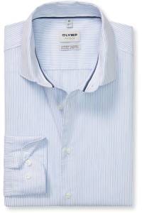 OLYMP Level Five Garment Washed Body Fit Hemd bleu, Gestreift
