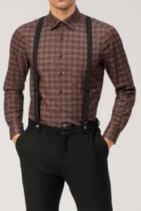 OLYMP Level Five Body Fit Hemd blau/braun, Kariert