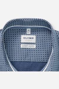 OLYMP Level Five Garment Washed Body Fit Hemd marine, Bedruckt