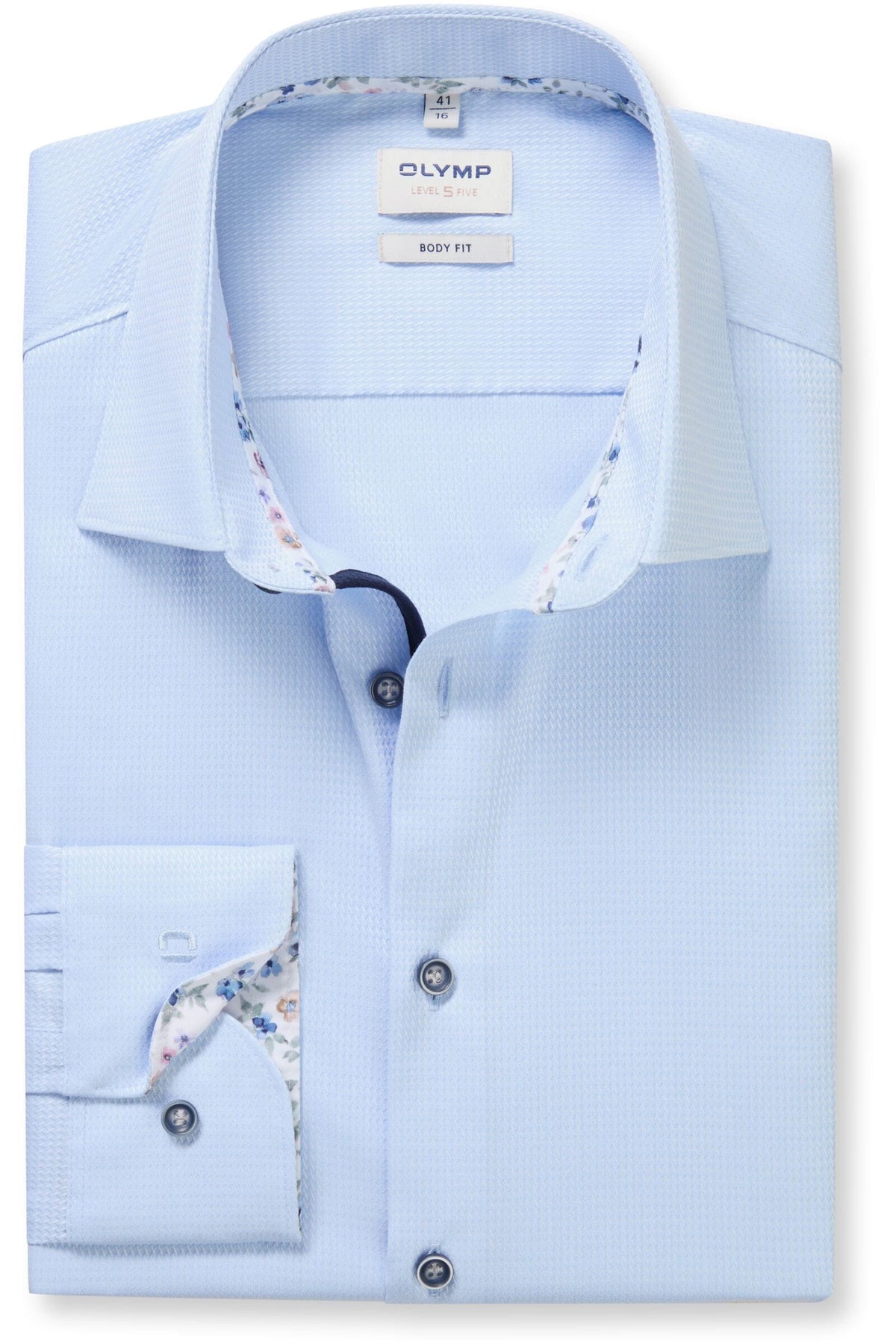 OLYMP Level Five Body Fit Hemd bleu, Faux-uni