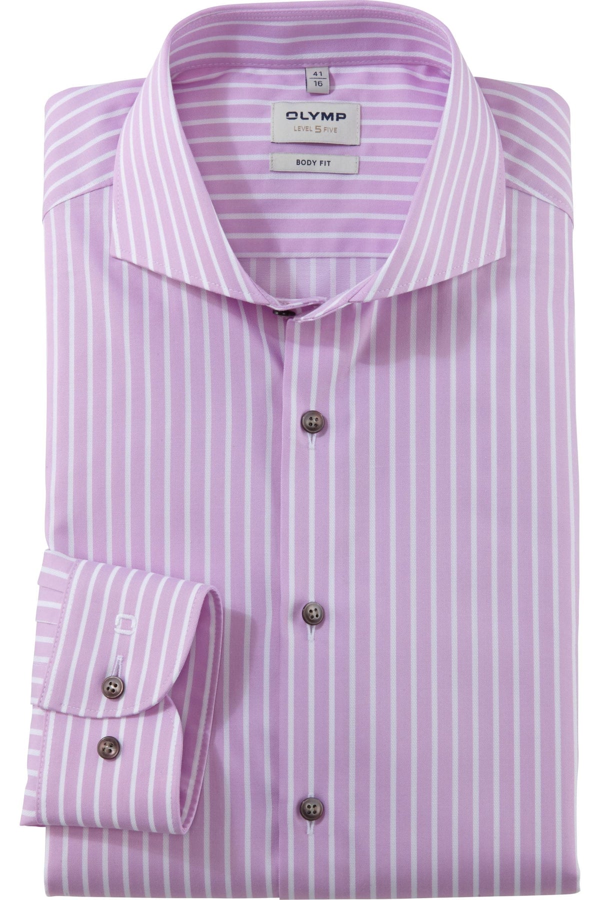 OLYMP Level Five Body Fit Hemd pink, Gestreift