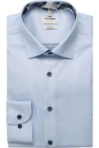 OLYMP Level Five Body Fit Hemd blau, Einfarbig