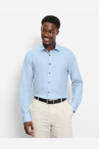 OLYMP Level Five Body Fit Hemd blau, Einfarbig