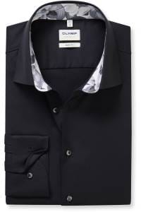 OLYMP Level Five Body Fit Hemd schwarz, Blumen