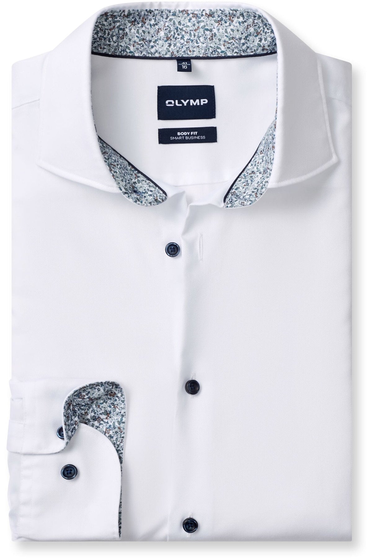 OLYMP Level Five smart business Body Fit Hemd weiss, Strukturiert