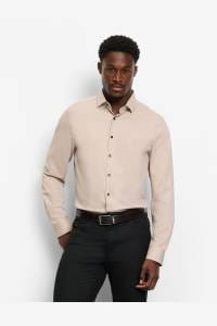 OLYMP Level Five Performance Climate Control Body Fit Hemd caramel, Faux-uni