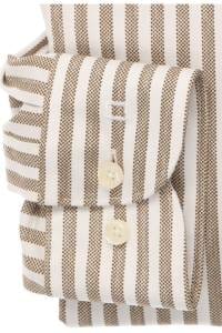 OLYMP Japanese Knitted Body Fit Jerseyhemd braun, Gestreift