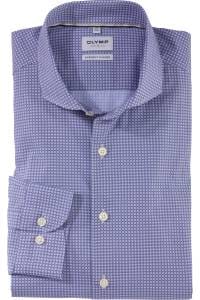 OLYMP Level Five Garment Washed Body Fit Hemd marine, Bedruckt