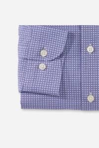 OLYMP Level Five Garment Washed Body Fit Hemd marine, Bedruckt