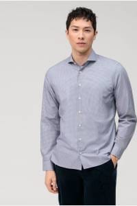 OLYMP Level Five Garment Washed Body Fit Hemd marine, Bedruckt