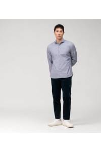 OLYMP Level Five Garment Washed Body Fit Hemd marine, Bedruckt