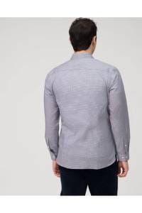 OLYMP Level Five Garment Washed Body Fit Hemd marine, Bedruckt