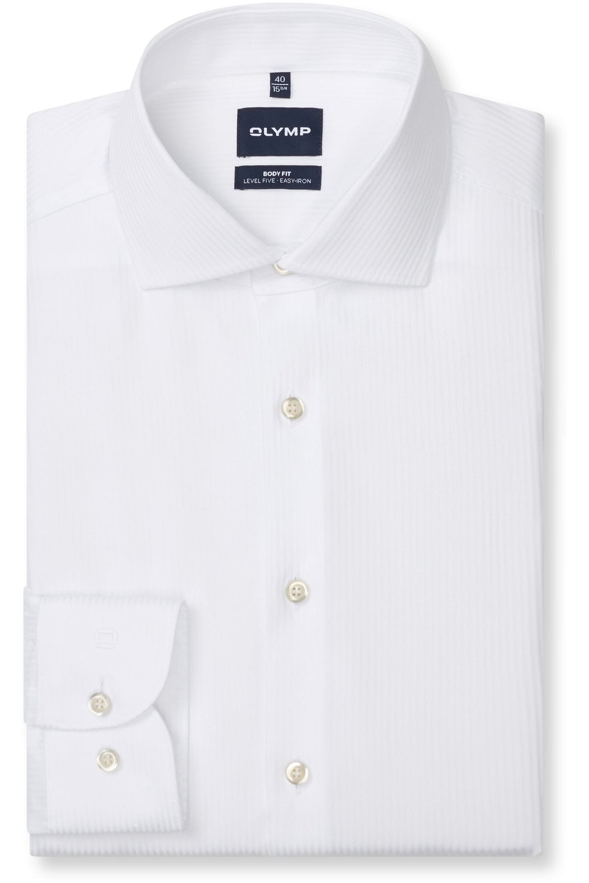 OLYMP Level Five Body Fit Hemd weiss, Gestreift