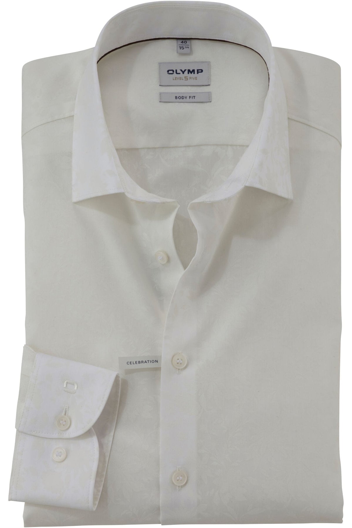 OLYMP Level Five Body Fit Hemd hellbeige, Bedruckt