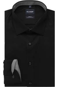 OLYMP Level Five Body Fit Hemd schwarz, Einfarbig