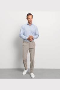 OLYMP Level Five Garment Washed Body Fit Hemd bleu, Gestreift