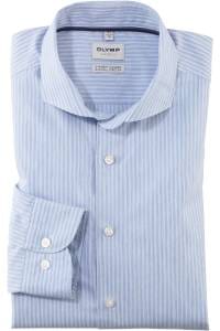 OLYMP Level Five Garment Washed Body Fit Hemd bleu, Gestreift