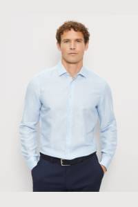 OLYMP Level Five Garment Washed Body Fit Leinenhemd bleu, Faux-uni