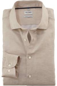 OLYMP Level Five Garment Washed Body Fit Leinenhemd natur, Faux-uni