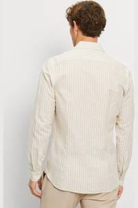 OLYMP Level Five Garment Washed Body Fit Leinenhemd natur, Gestreift