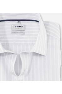OLYMP Level Five Garment Washed Body Fit Leinenhemd silbergrau, Gestreift