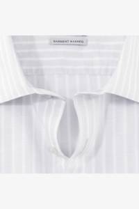 OLYMP Level Five Garment Washed Body Fit Leinenhemd silbergrau, Gestreift