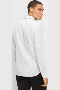 OLYMP Level Five Garment Washed Body Fit Leinenhemd silbergrau, Gestreift