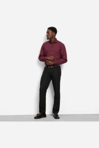OLYMP Level Five Body Fit Hemd bordeaux, Kariert