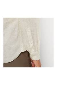 OLYMP Level Five Garment Washed Body Fit Leinenhemd natur, Bedruckt