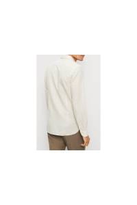 OLYMP Level Five Garment Washed Body Fit Leinenhemd natur, Bedruckt