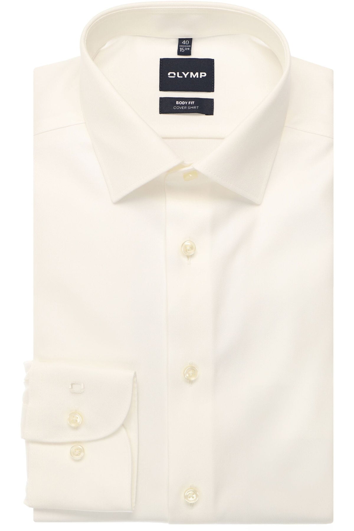 OLYMP Level Five Body Fit Cover Shirt Hemd ecru, Einfarbig