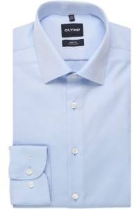 OLYMP Level Five Body Fit Cover Shirt Hemd bleu, Einfarbig